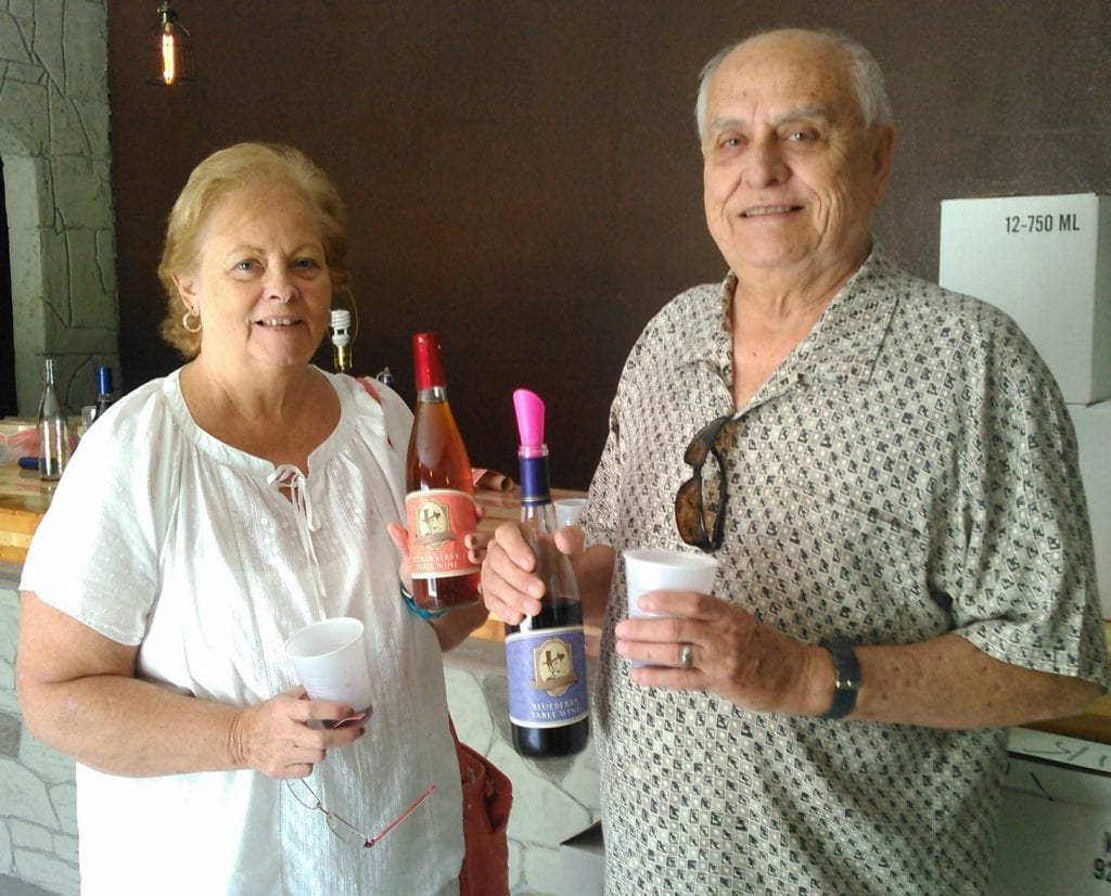 Dan and Susan Ebbecke with their Masaryk fruit wine