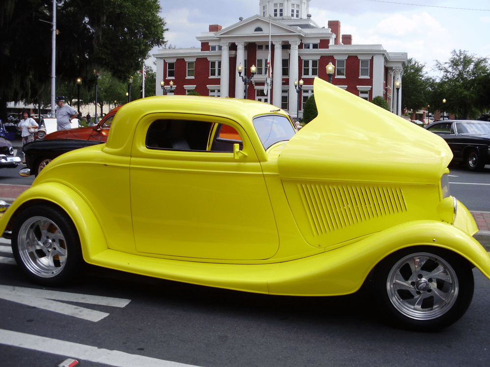 The Dade City Cruise In, held monthly on the 1st Saturday of each month, from 2-7 PM, around the Historic Pasco County Courthouse. Photo courtesy of Melody Floyd.