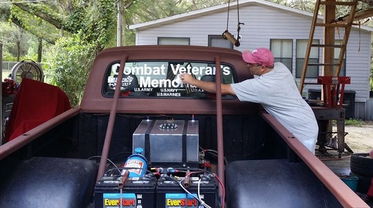 Tony with Combat Veterans Memorial Truck
