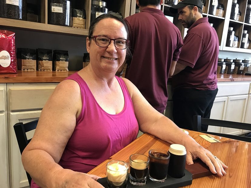Diane of Nature Coast with a Cattle Dog Coffee Flight