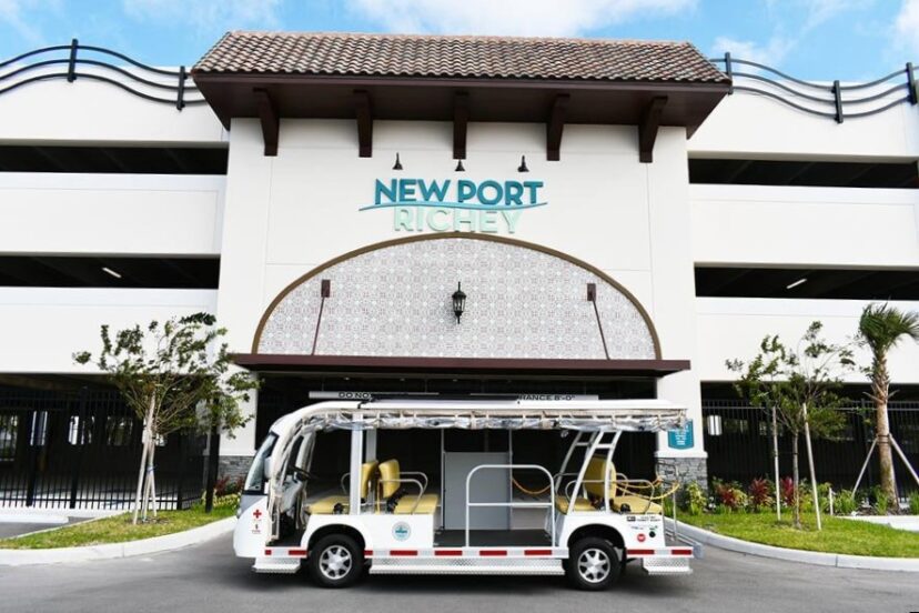 new port richey parking garage and trolley